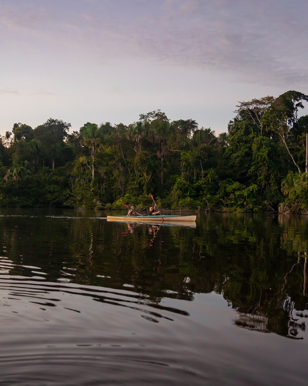 Kayakers on a calm river - La Selva Eco Lodge