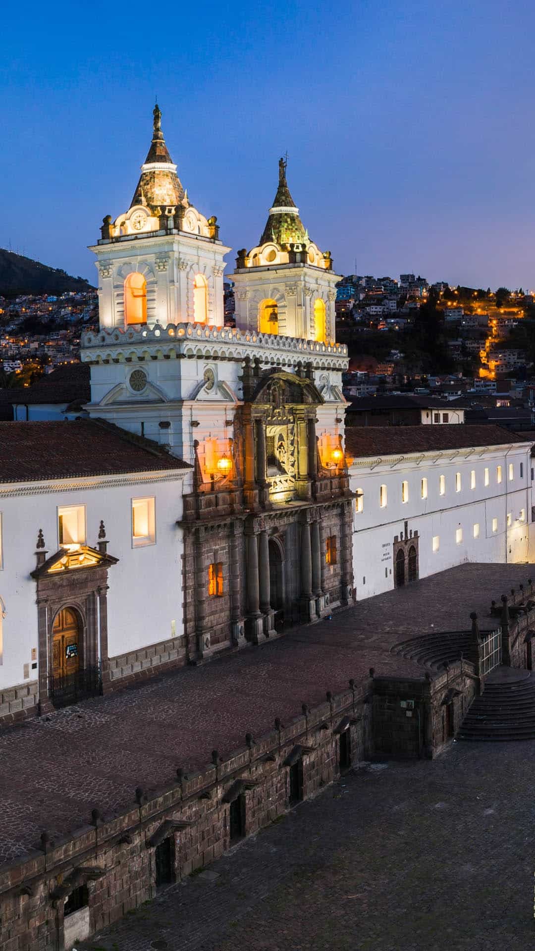 Historic building illuminated at dusk - Galapagos Islands in a Glimpse - Golden Galapagos Cruises